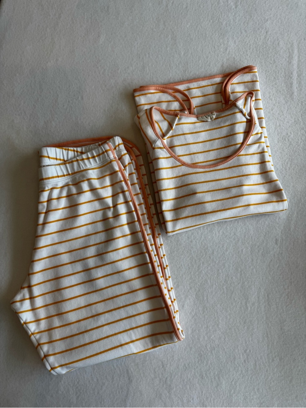 LAKE 100% Pima Cotton Women's Short-Sleeve Striped Pajama Set Size Small